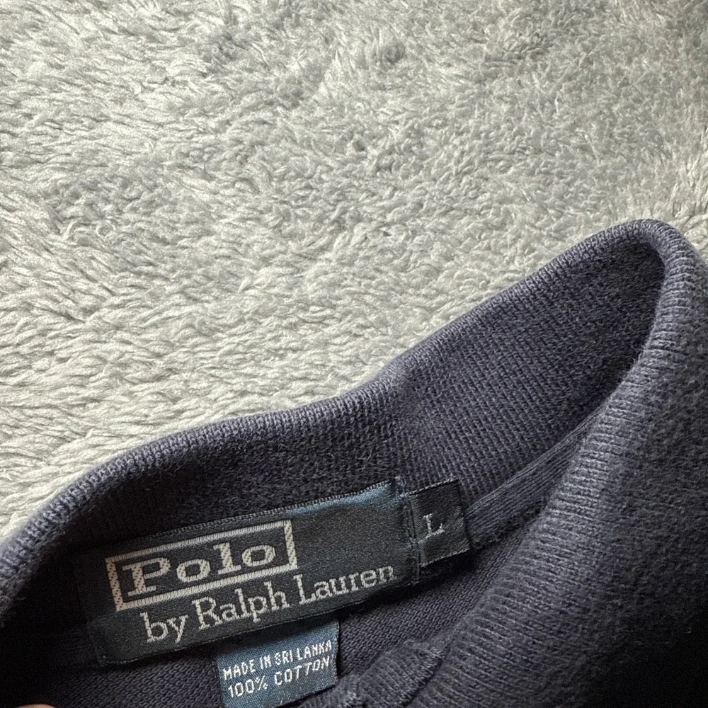 Vintage Polo Ralph Lauren Shirt Mens Large Navy 90s Polo Pony Rugby Long Sleeve